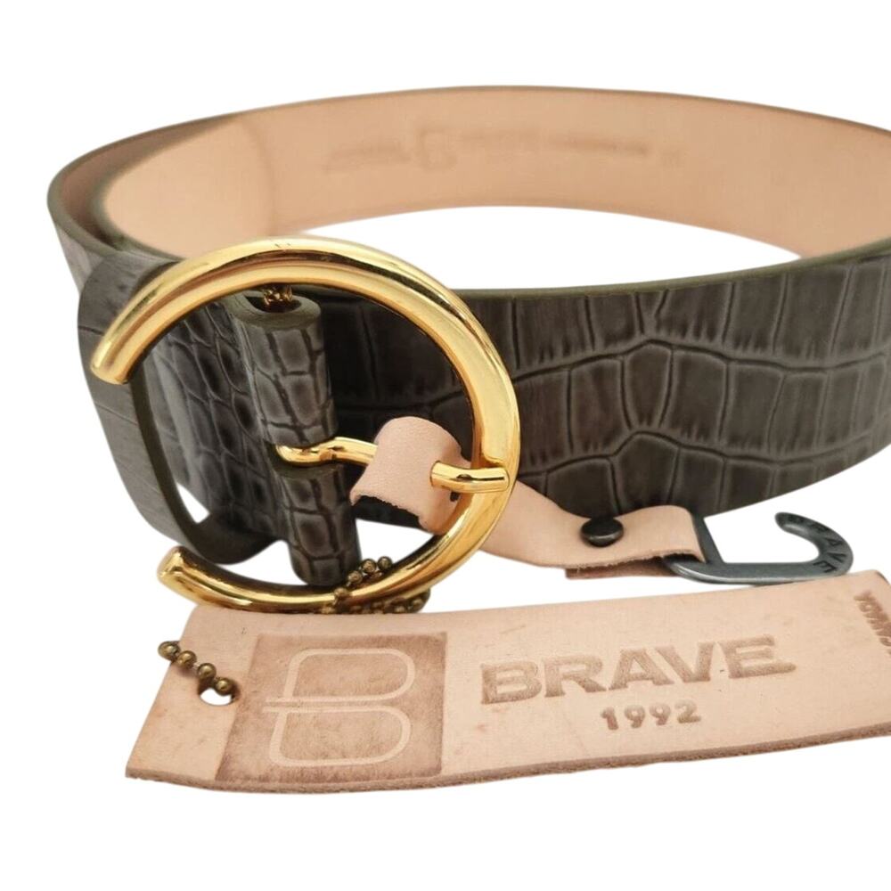 NWT! Brave Leather Caprina Belt 3205 Green Size-30